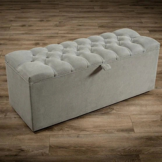 Chesterfield Upholstered Ottoman Storage Bench Box - ADEDS OB2
